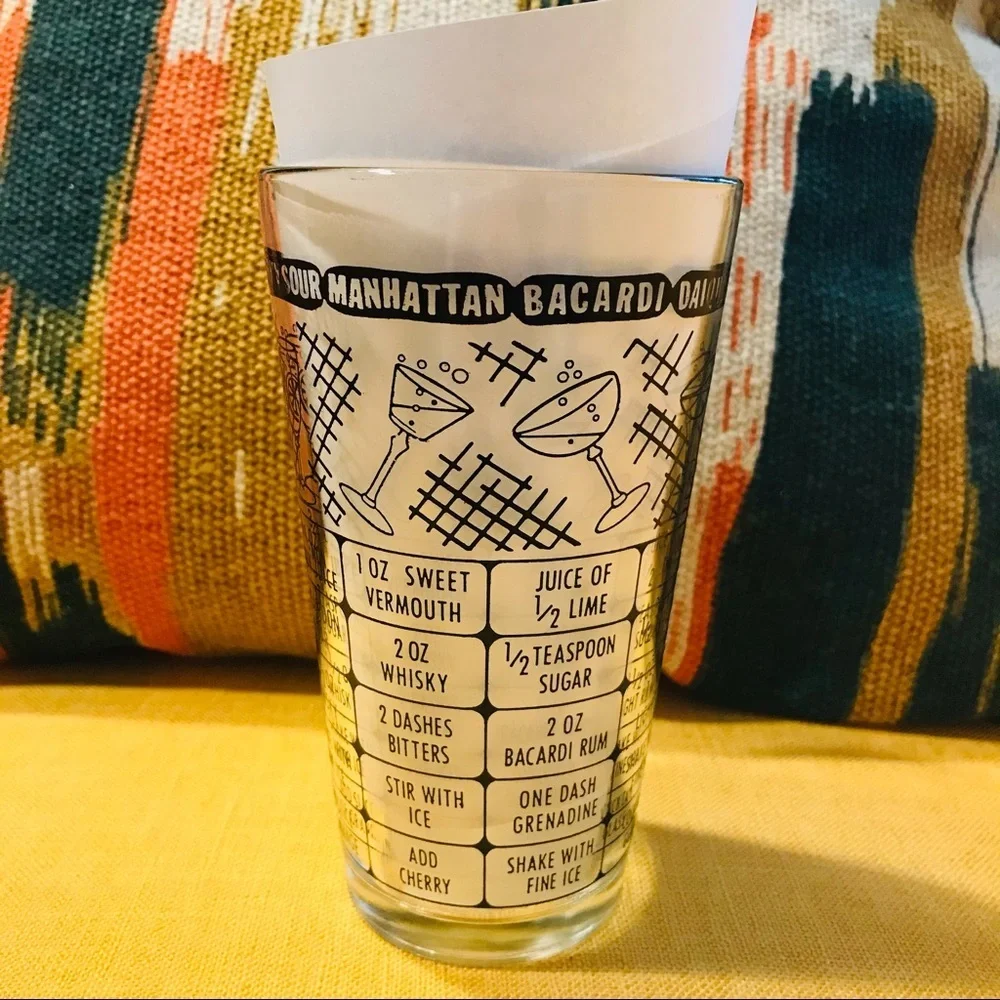 Vintage Federal Glass Cocktail Shaker black glass